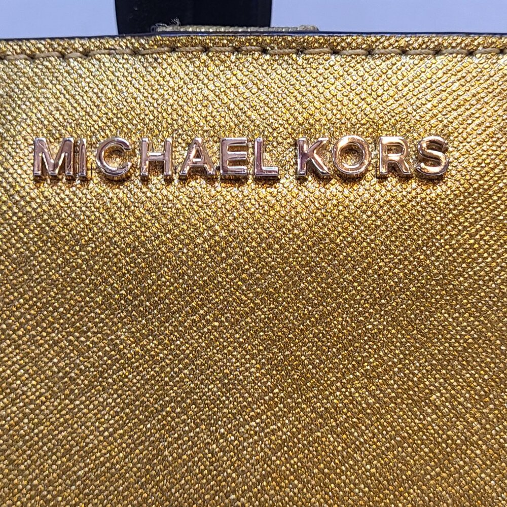 NWT Michael Kors Gold Jet Set Travel Flat Slim Bifold Wallet - Picture 4 of 12